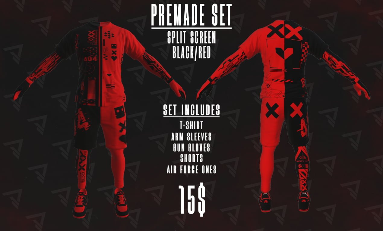 The "Split Screen" Set Varriant - Black/Red