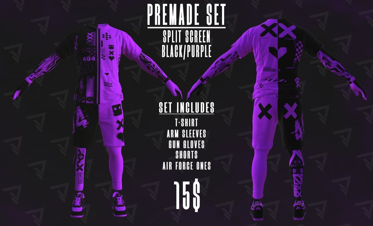 The "Split Screen" Set Varriant - Black/Purple