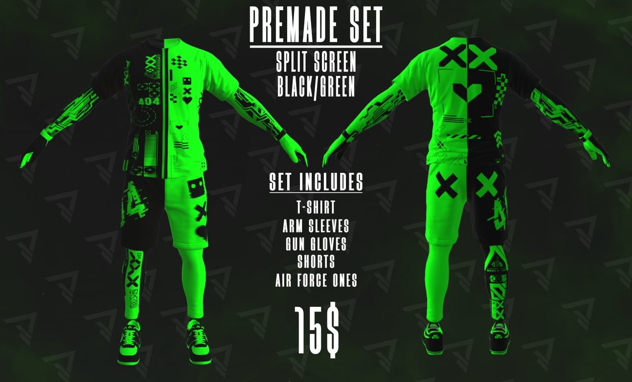 The "Split Screen" Set Varriant - Black/Green