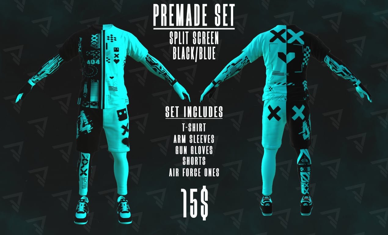 The "Split Screen" Set Varriant - Black/Blue