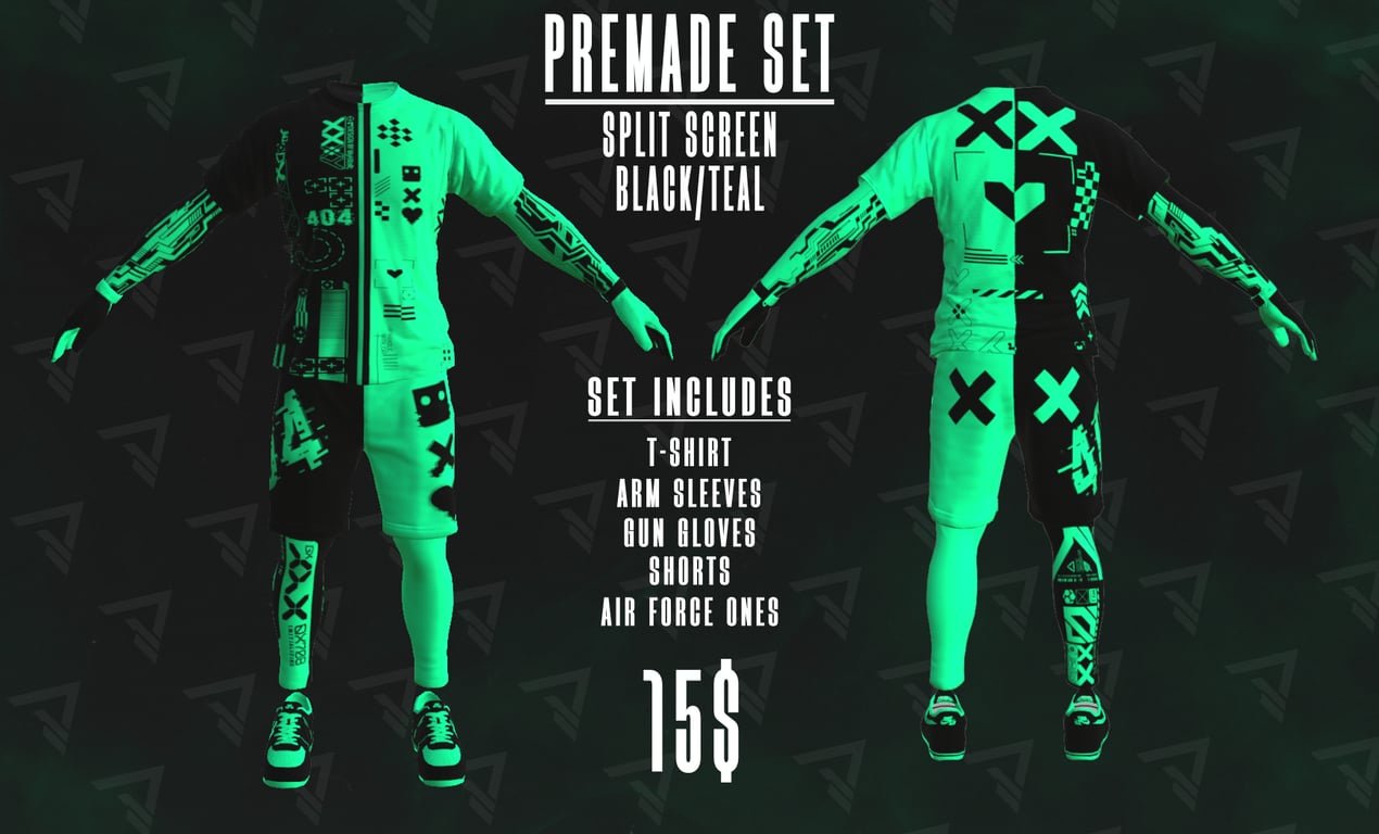 The "Split Screen" Set Varriant - Black/Teal